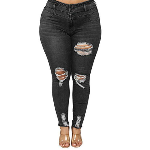 Plus Size Stretch Ripped Jeans