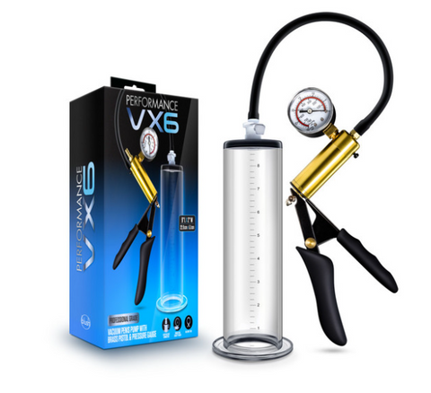 Performance - VX6 Vacuum Penis Pump With Brass Pistol & Pressure Gauge