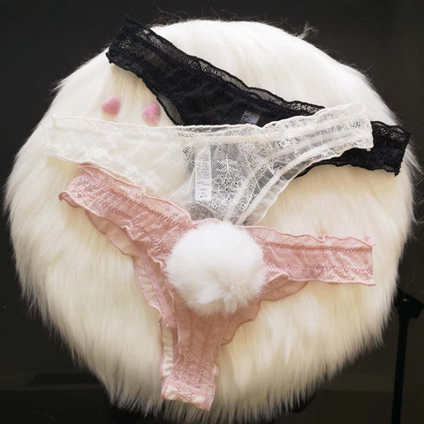 Lace Panties W/ Removable Bunny Tail