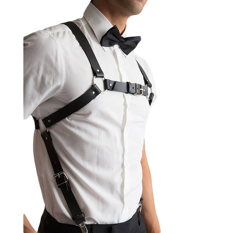 Faux Leather Suspenders
